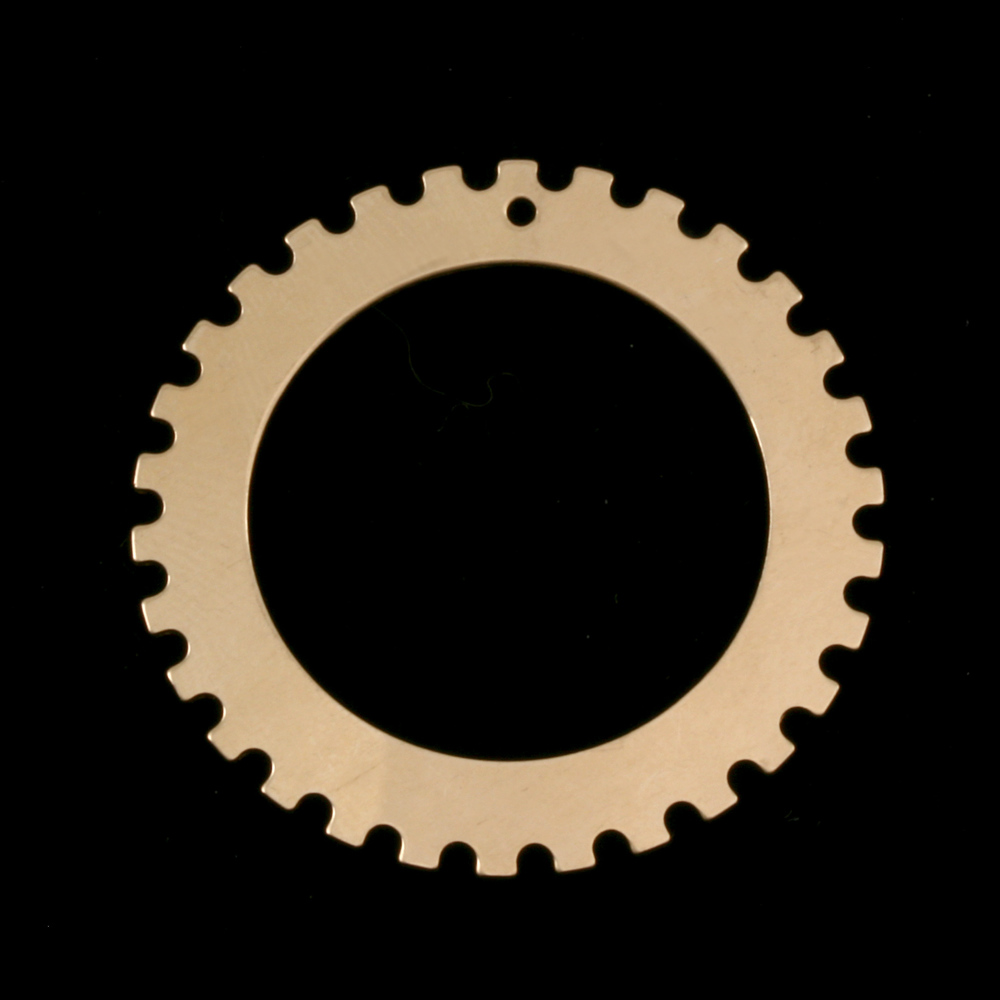Metal Stamping Blanks Gold Filled Notched Washer, 34mm (1.34") with 25mm (1") ID, 24g